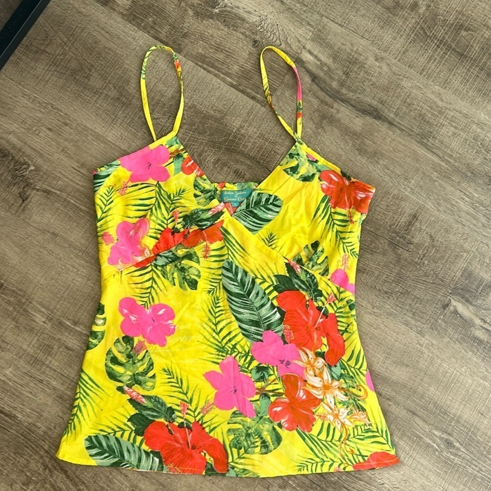 Antica Sartoria by Giacomo Cinque Tropical Sleeveless Summer Tank Top Yellow L